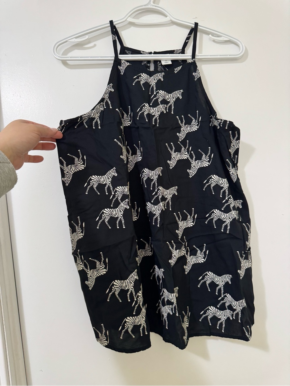 Old Navy Black and White Zebra Print Sleeveless Romper